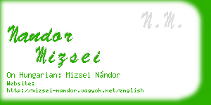 nandor mizsei business card